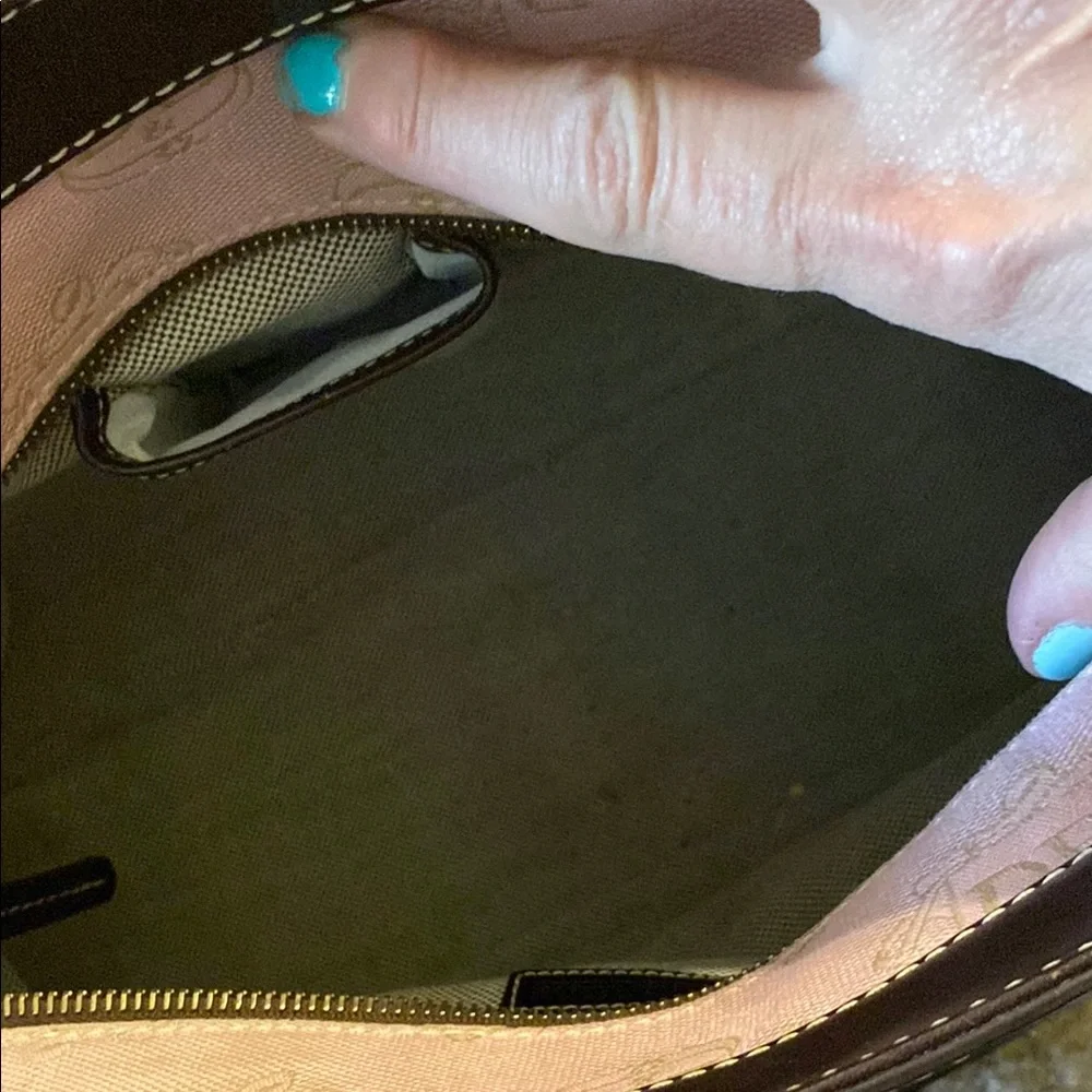 Dooney & Bourke Pink and Brown East/West Shoulder Bag - Picture 7 of 9